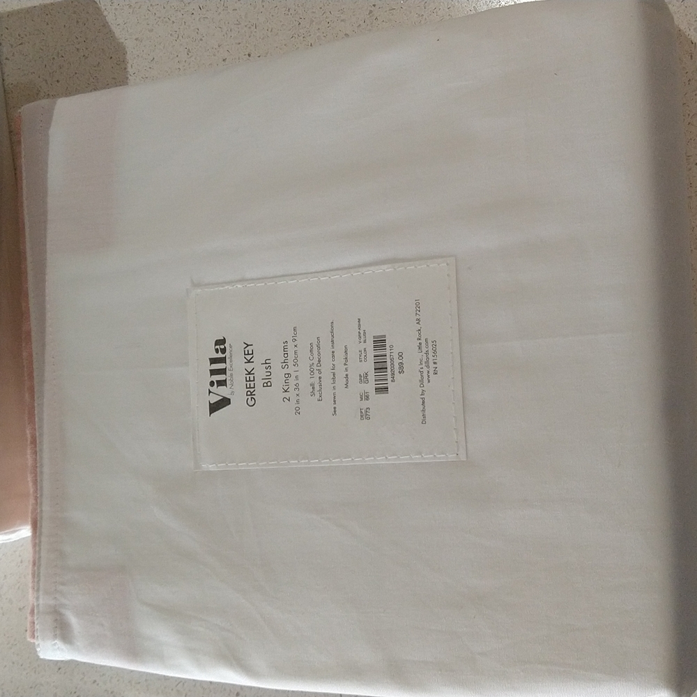 Villa by Noble Excellence Greek Key Blush King Duvet Cover - Picture 4 of 7